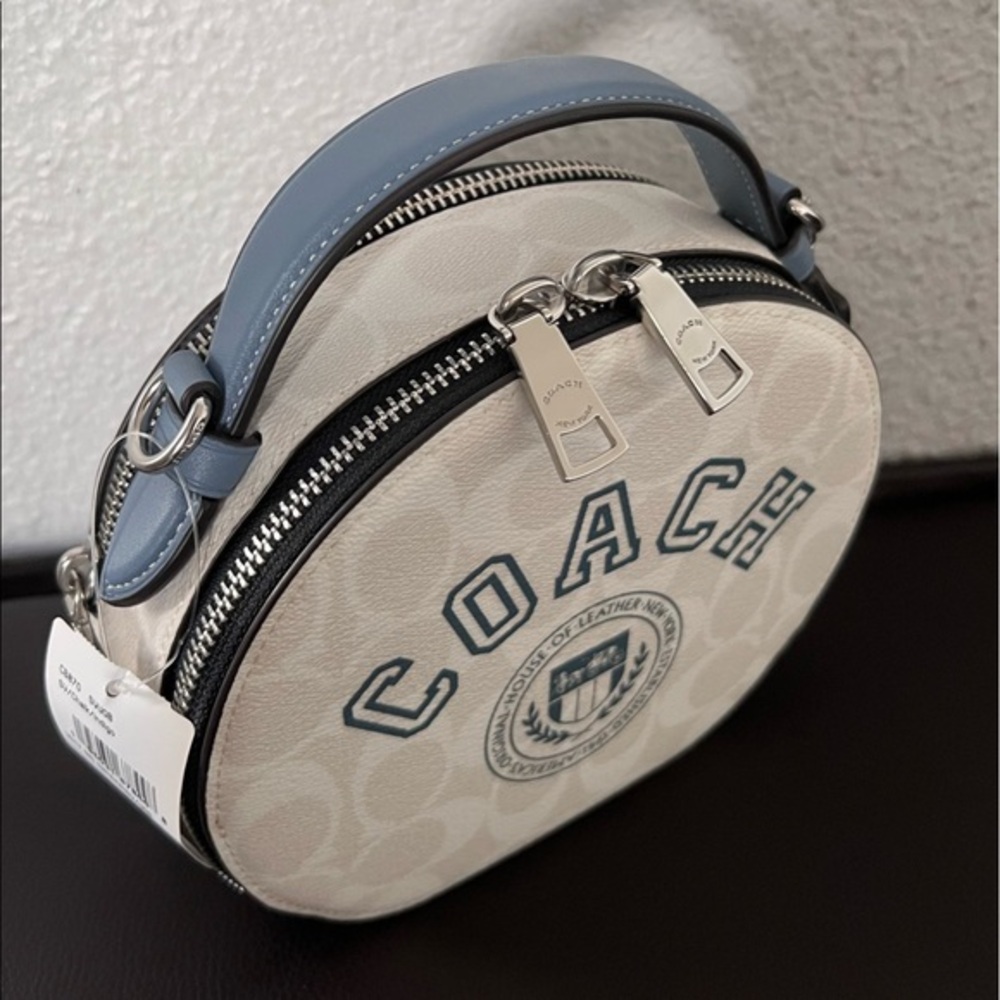 NWT COACH CB870 CANTEEN CROSSBODY IN SIGNATURE‎ CANVAS WITH VARSITY MOTIF - Picture 11 of 13